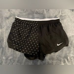 Nike Women’s Large Dry-Fit Black and White Stars Running Shorts